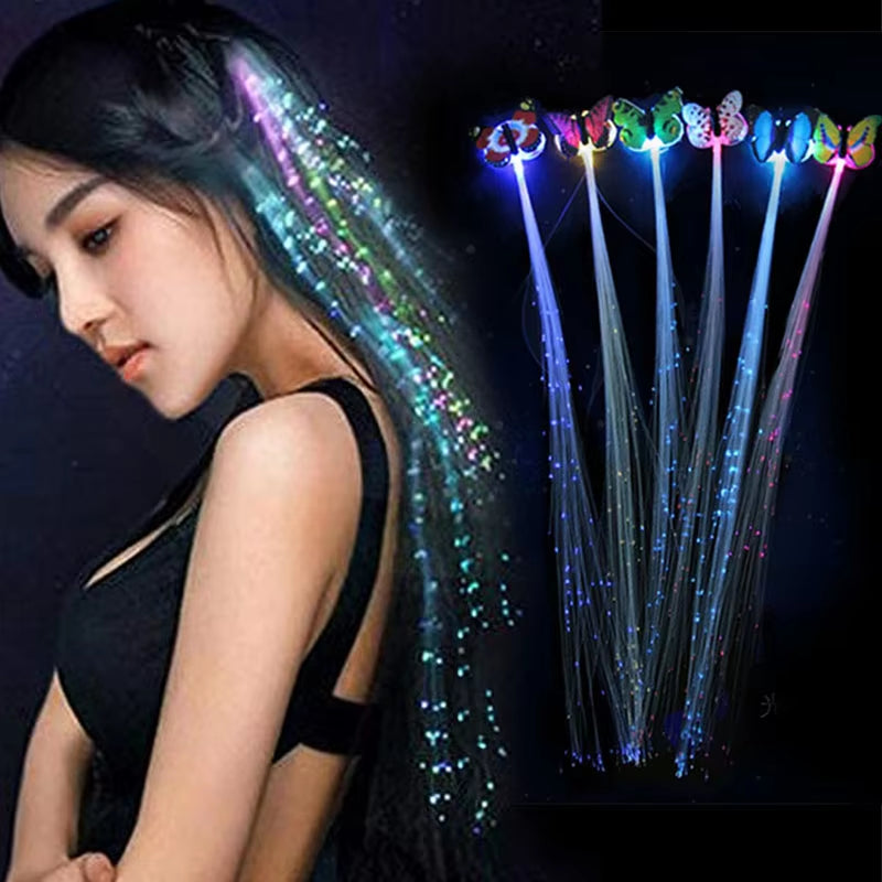 Popular Flashing Light up Girls Hair Tie LED Luminous Scrunchies Headwear Women Scrunchy Hair Rope Hairband Accessories