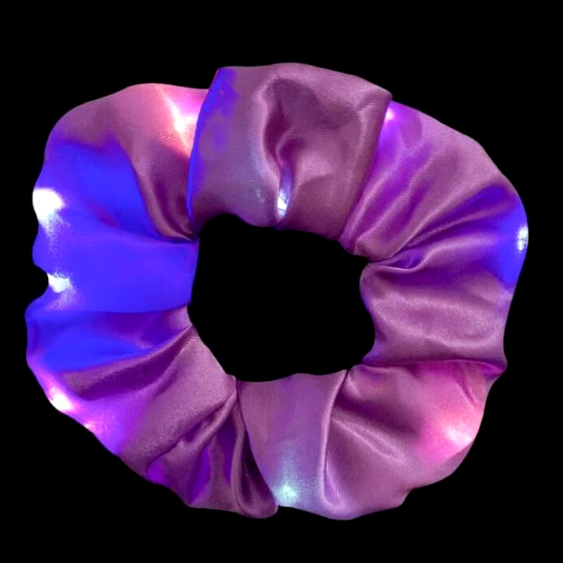 Popular Flashing Light up Girls Hair Tie LED Luminous Scrunchies Headwear Women Scrunchy Hair Rope Hairband Accessories