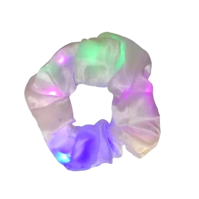 Popular Flashing Light up Girls Hair Tie LED Luminous Scrunchies Headwear Women Scrunchy Hair Rope Hairband Accessories